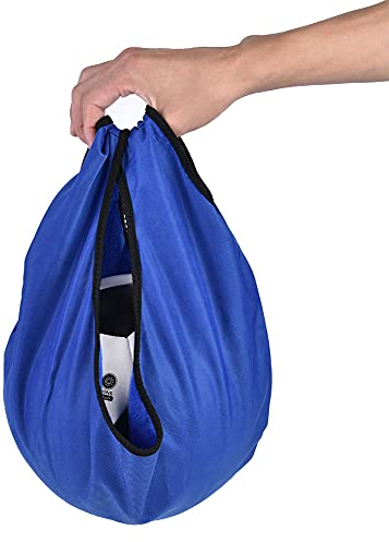 Pwshymi Bowling-Polierer-Tasche, Kurzer Plüsch + Polyester, Robust, Tragbar, Bequemer -Taschenträger mit Griff für Fußball (Blau)