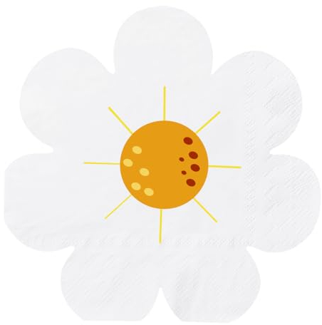 30 Stück Servietten Gänseblümchen, Servietten Geburtstag Gänseblümchen Deko, Servietten Blumen Gänseblümchen Deko Geburtstag, Servietten Blumenform, Frühling Daisy Party Tischdeko Papierservietten