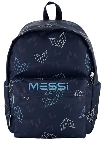 Messi Unisex-Erwachsene Lifestyle Backpack, Bookbag with Pockets & Adjustable Straps Schulrucksack, Blau Multi, Einheitsgröße