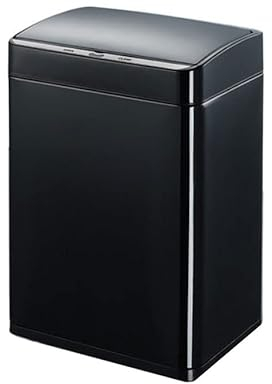 GBEVAUEIO Recycling Bins 12L Large Garbage Storage Bin Kitchen Living Room Smart Sensor Trash Can Metal Garbage Can Waste Paper Basket(Black)