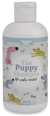 Nilaqua Puppy No Rinse Shampoo 240ml | Waterless Dog Shampoo for Puppies | Sensitive Skin Formula withVitamin E | Baby Fresh Fragrance | No Water Needed | Made in UK