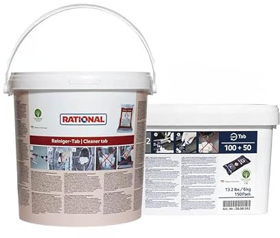 Rational Kit 100 Pastiglie Detergenti Rosse + 150 Pastiglie Brillantanti Blu per Forni | Adatte per Forni professionali SelfCooking Center e Combi Master