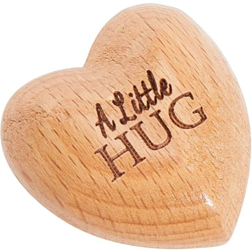 CREATCABIN Eine Kleine Umarmung Holzherz Ornamente Winziges Umarmungs Token Herz Massivem Olivenholz Isolationsgeschenk Hand Hält Ich Vermisse Dich Geschenk Ich Denke An Dich Geschenk 32x32x18mm