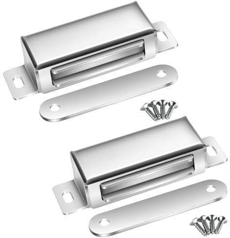 Selyse Magnetschnäpper Türmagnete für Schranktüren, Starke 30kg Magnetverschlüsse Edelstahl Schubladen Magnet Türschließer, Magnet für Möbel und Balkontüren (2 Stück)