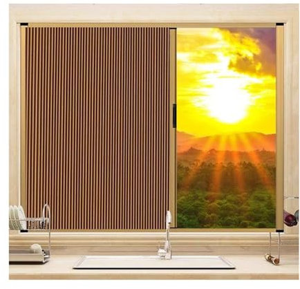 LVLDAWA Interior Blackout Blinds, Accordion Extendable Blackout Window Shade, Aluminum Track Waterproofs Heat Insulation Curtain For Bedroom, Bathroom(120X160CM)