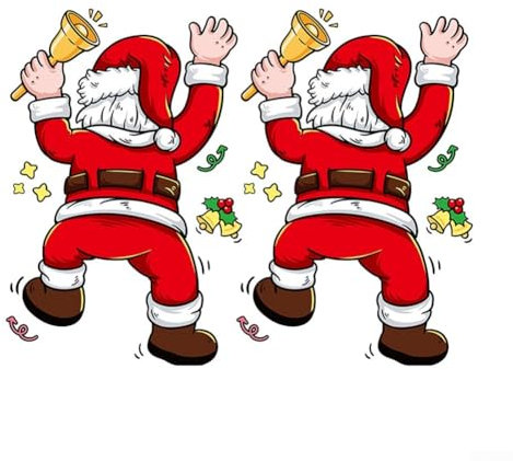 Aggiungi gioia alla tua casa con 2 adesivi per finestre di Babbo Natale realizzati in PVC