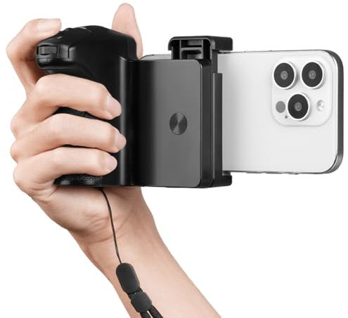 HOTUT Wireless Remote Control Handgirp Impugnatura per Smartphone, Smartphone Grip Holder con Scarpa Fredda e Supporto per Treppiede, Compatibile per iphone Android Phone Video Foto (Nero)