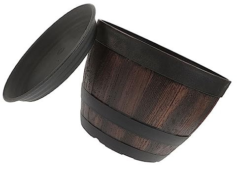 Happyyami Pot De Fleurs Rétro pour Bonsaï Jardinière Décorative Plastique Pot De avec Plateau Imitation Design Classique