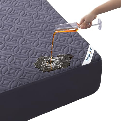 BEDLORE Wasserdichter Matratzenschoner 160x200, 40cm Steghöhe, Leise,Blau