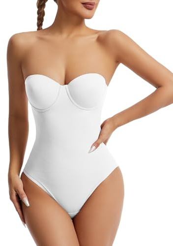 Maeau - Bodies Moldeadores Reductora Mujer Control de Abdomen Adelgazante con Aros Correa Hombro Desmontable S-XXL