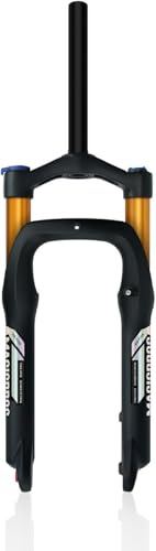 CUCKQUIC Fourche à Suspension pour Fat Bike 20/26x4.0, Fourche Avant à air VTT, Tube Droit 1-1/8'', Frein à Disque QR, débattement de 100 mm, réglage du Rebond A,20in