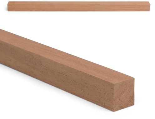 Woodsellers Holzleiste Mahagoni gehobelt [Massivholz & verleimfertig] – Mahagoniholz Leiste technisch getrocknet 10–12%, allseitig gehobelt, naturbelassen – für Möbelbau & Innenausbau (25x25x1000mm)