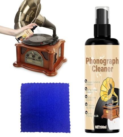 Premium Record Cleaning Fluid - Vinyl Album Care Mist, Gentle Cleaner Solution Liquid, Bottle Compact Design, Audio Maintenance Product, Music Cleaner for Family Home Studio 100ml
