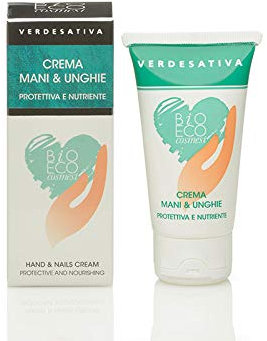 VERDESATIVA Crema Mani e Unghie Protettiva e Nutriente 50 ml – Idratante Naturale con Olio di Canapa, Burro di Karité e Vite Rossa – Vegan, Nichel Tested, Senza Siliconi