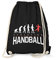 Fashionalarm Turnbeutel - Evolution Handball | Fun Rucksack mit lustigem Motiv als Geschenk Idee für Handballer Handballspieler Sport Hobby, Schwarz One Size