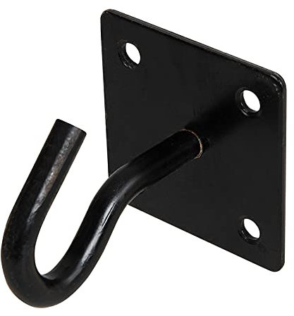 Dapetz ® Chain Plate Hook 50mm X 50mm Black Corrosion-Resistant and Weatherproof. Internal Or External Use. Thickness Clothes Line Wall Hook On Plate Galvanised Rust Proof Steel