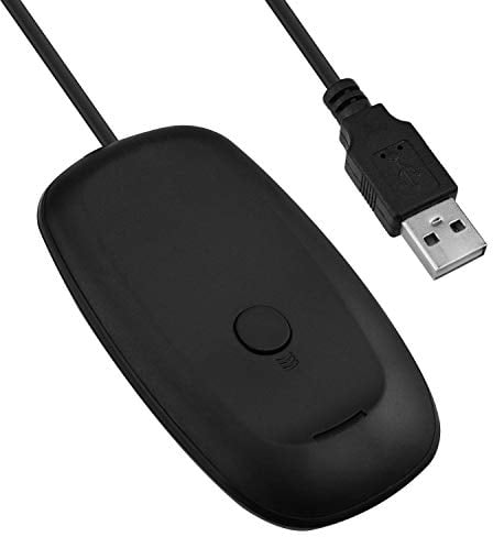 Mcbazel Adattatore Wireless USB 2.0 Ricevitore da Gioco per Microsoft Xbox 360 Desktop PC Gaming - Nero