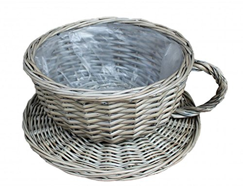 Red Hamper Antique Wash Tea Cup Wicker Basket