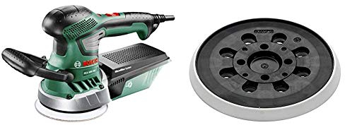 Bosch 0.603.3A4.000 Lijadora excéntrica, 240 V, 350 W + Bosch 2609256B61 - Plato de soporte para discos abrasivos