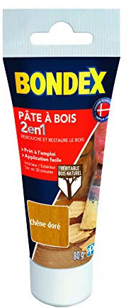 BONDEX - Pate à bois - Rebouche et Restaure le Bois - Sec en 30 min - 80g - Chêne doré