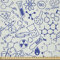 ABAKUHAUS Wissenschaft Microfaser Stoff als Meterware, Geometrie Chemie Theme, Deko Basteln Polsterstoff Textilien, 2M (230x200cm), Elfenbein und Violettblau