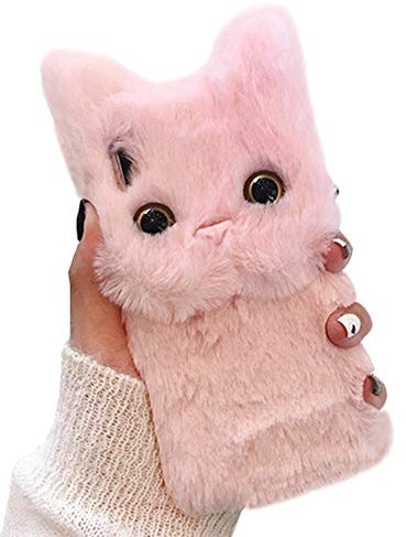 SGVAHY iPhone 6 / 6s Case, Fluffy Cute 3D Animal Cat Shaped for Girls Women Soft TPU Case Shockproof Drop Resistant Phone Cover Protective iPhone 6 / 6s (Pink, iPhone 6 / 6s)