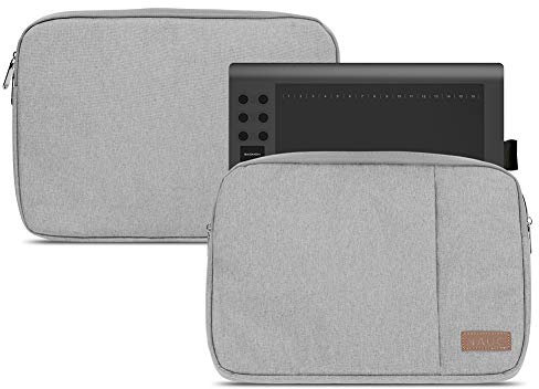 NAUC Grafiktablett Tasche kompatibel für GAOMON M106K Hülle Zeichentablett Schutzhülle Case Cover in Schwarz Grau oder Blau, Farbe:Grau