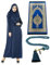 Muslim-Kleider für Frauen, One-Piece-Langarm Hijab Abaya in voller Länge islamisches Gebet Dress & Marine-Blau-islamische Gebetsteppich & Gebetskette, Dunkelblau, Standart Größen: 2-12 (XS-XXL)