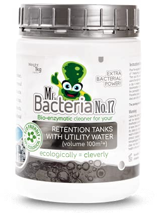 Mr. Bacteria Nr. 17 Bioenzymatischer Reiniger für Ihre RETENTIONSBEHÄLTER MIT NUTZWASSER, REGENWASSERBEHÄLTER, Regenwassersammeltanks, Lagertanks, Regenwasser, Regenwassertank Volumen 100 m3+, 1000 g