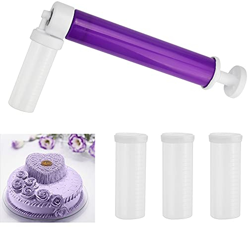 STCRERAG Manual Airbrush for Decorating Cakes DIY Baking Manual Cake Airbrush Manual Cake Airbrush Pump Baking Tool by Hand with 4 PCS Tube for Cakes Glitter,Decorating Cakes, Cupcakes and Desserts