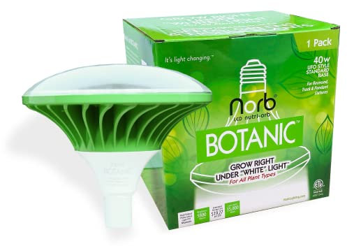 NorbBOTANIC UFO 40W LED Grow Light - Full Spectrum Sun-Spectrum™ for Indoor Plants, Hydroponics, Greenhouse, Herbs, Vegetables, Hemp. Mimics Sunlight, High-Intensity, Energy-Efficient, E26