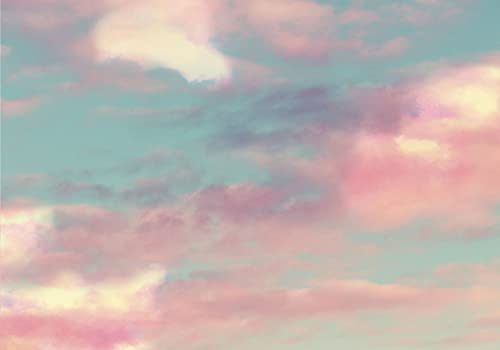decomonkey Fototapete Abstrakt 300x210 cm Tapete Fototapeten Vlies Tapeten Vliestapete Wandtapete moderne Wand Wandbild Schlafzimmer Wohnzimmer Himmel Wolken Rosa Blau Bunt Modern