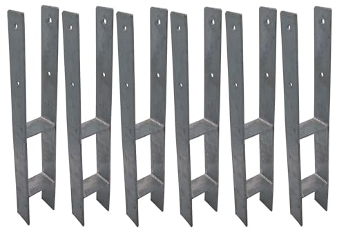 H Anker Pfostenträger 91x600 mm 6er Set Feuerverzinkt Zaunpfosten Stabil