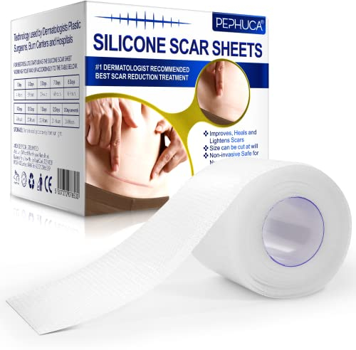 transparente silikonpflaster für narben, professionell für Narben durch C-Sektion, Operationen, Verbrennungen, Keloid, Akne und mehr, medikamentenfrei, Silikon-Narbenrolle (4CM x 300CM Rolle)