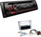 Pioneer DEH-S320BT 1-DIN Autoradio Bluetooth CD-Tuner USB Spotify inkl. Einbauset passend für Toyota Corolla Verso 2004-2009 Silber
