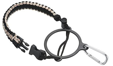 PATIKIL Water Bottle Holder, Paracord Handle Carrying Lanyard Strap Carrier with Ring for 12oz to 64oz Wide Mouth Bottles, White Camo, Black