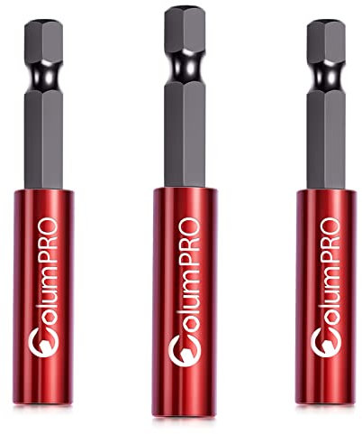 ColumPRO 3PCS 1/4 Strong Magnetic Extension Bit Holder,Hex Shank S2 Steel Magnetic,Screwdriver Extension,Quick-Change Hex Shank Set,Bit Holder