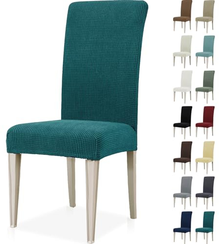 Ystyle Stretch Stuhlhussen 6er Set, Stuhlbezug Elastisch Abnehmbarer Waschbarer, Universal Hussen Für Stühle, Stuhlbezüge Chair Cover Für Hotel Bankett Küche Restaurant Hochzeit Party, Grün