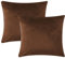 AMEHA Kissenbezüge – quadratischer Kissenbezug aus Pannesamt – dekorativer weicher Kissenbezug für Sofa, Couch, Schlafzimmer mit unsichtbarem Reißverschluss (braun, 45 x 45 cm (einfarbig))