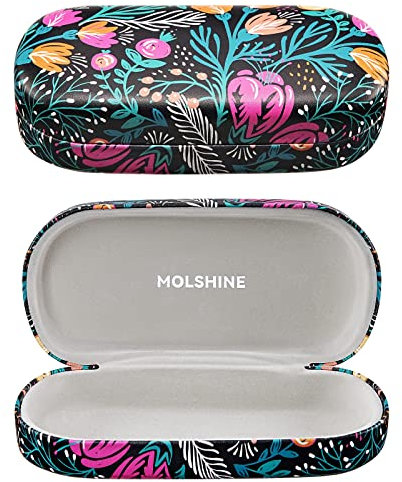 molshine hartes Sonnenbrillenetui, klassisches, farbenfrohes und großes Hartschalen-Brillenetui,das Etui ist gleichzeitig leicht und tragbar-(Tulpe)