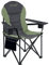 Skandika Campingstuhl Relax Comfort | Bequemer Klappstuhl mit Getränkehalter und Kühlfach, bis max. 160 kg, klappbar, leicht | Faltstuhl für Camping, Zelten, Festival, Angeln (grün/grau)
