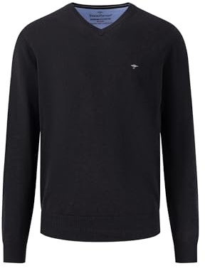 FYNCH-HATTON Strickpullover mit V-Ausschnitt Black/M