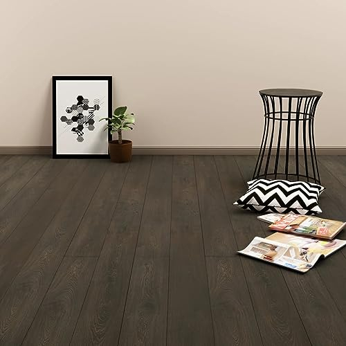 WELLIKEA PVC Laminat Dielen Selbstklebend 4,46 m² 3 mm Dunkelbraun