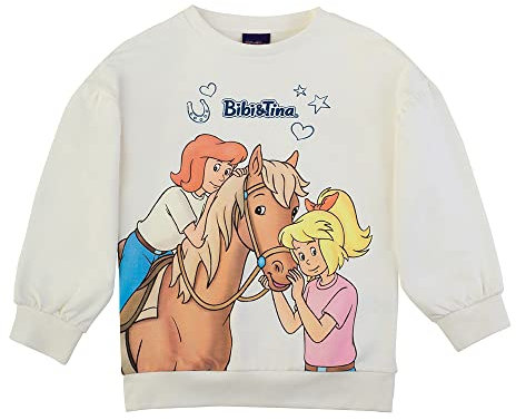 Bibi & Tina Mädchen Sweatshirt 82405 weiß Größe 128, 8 Jahre