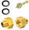 Adaptateur Gaz, 2 Pièces Adaptateur De Gaz 1 2 Vers 1 4, Adaptateur Gpl, Raccords De Tuyau De Gaz, Adaptateur De Gaz 1/2 Pouce Femelle x 1/4 Pouce Mâle, Avec 2 Anneaux En Caoutchouc - En Laiton