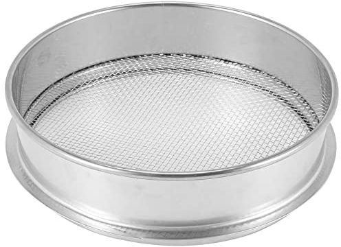 Tagtight Gartensieb aus Edelstahl, Greifen Boden Sieb Kompost Samen BehäLter Gartenarbeit Werkzeug, Gartensieb für Erde, Steine, Kompost, Unkraut, Sand, Schotter (Durchmesser 20cm, 2.5mm)