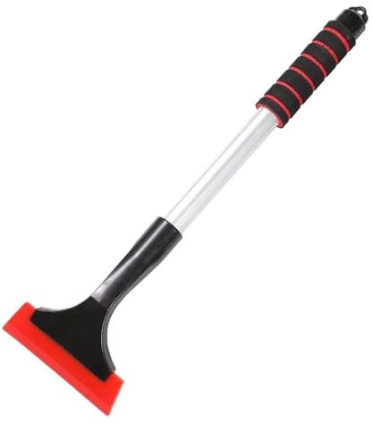 Snow Scraper Telescopic Snow Ice Scrapers Snow Ice And Defrost Extra-long Snow Shovel Rubber-coated Snow Scraper With Handle Snow Shovel (Color : Aluminium Pipe Red)