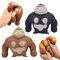 Anti Stress Spielzeug Erwachsene Kinder,Forreen 2 Stück Gorilla Stress Toy Realistisch Gegen Extrusion Weiches Gummi Gorilla Stressabbau Spielzeug für Freizeit, Unterhaltung und Dekompression