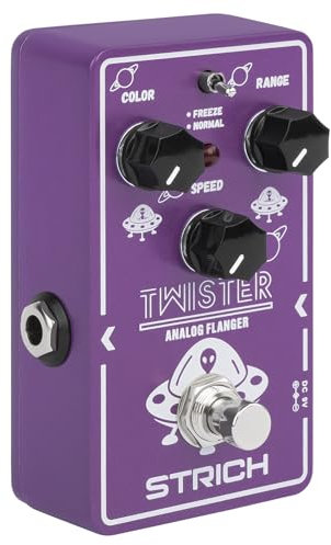 STRICH TMISTER Pedale Flanger per Chitarra Pedale ad effetti analogici, 2 modalità, miglior effetto sonoro retro, classici effetti sonori flanger metallici, true bypass per chitarra elettrica, viola