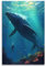 FYRCO Unterwasser-Tier-Poster, riesige Wale und tauchende Abenteurer am Meeresboden, dekoratives Gemälde, Leinwand-Poster, 30 x 45 cm